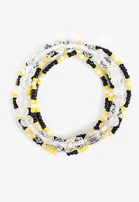 Game Day Black And Yellow Stretch Bracelet Set