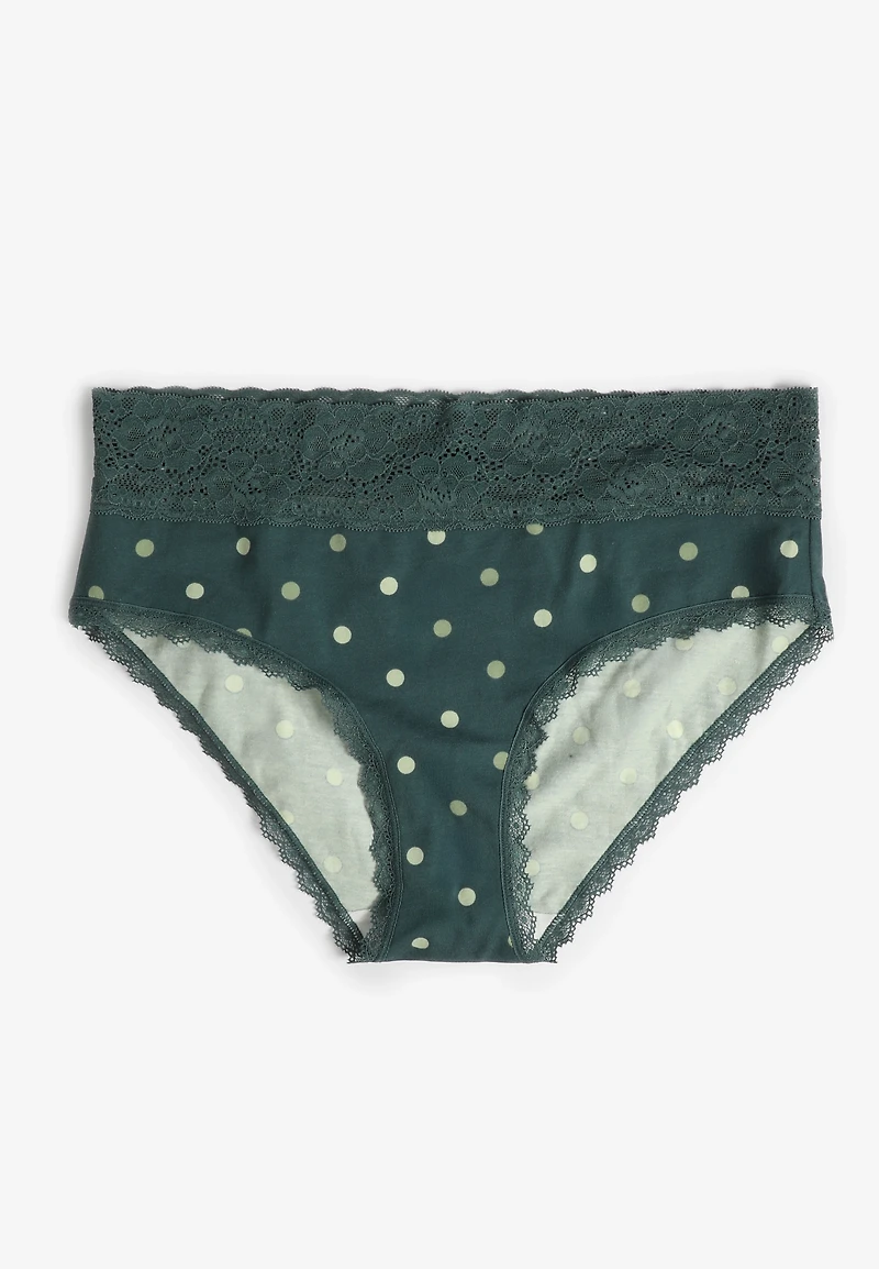 Simply Comfy Cotton Polka Dot Hipster Panty