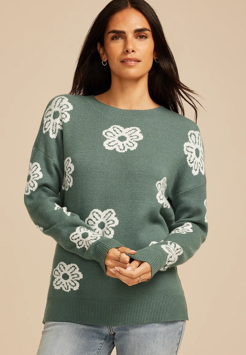 Floral Knit Sweater