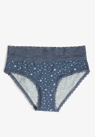 Simply Comfy Cotton Star Print Hipster Panty