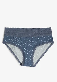Simply Comfy Cotton Star Print Hipster Panty