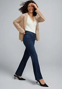 Everflex™ Super Dark High Rise Back Seamed Straight Jean