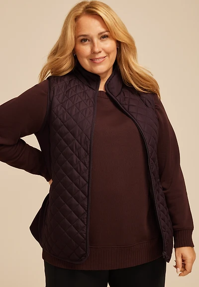 Plus Athleisure Quilted Vest
