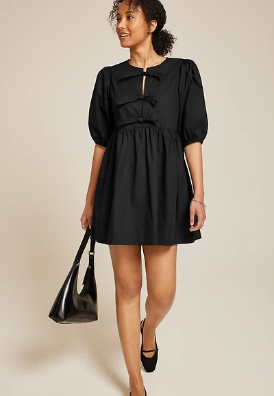 Band Of The Free Bubble Sleeve Mini Dress