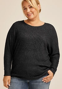 Plus 24/7 Dakota Diagonal Seam Long Sleeve Tee