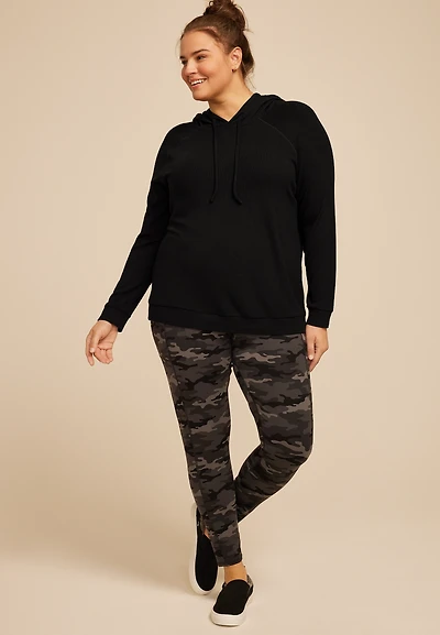 Plus Brushed Solid Hoodie