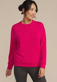 Limited Edition Pink Cloud Scuba Knit Crew Neck Sweatshirt