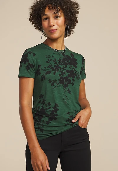 24/7 Kennedy Floral Crew Neck Tee