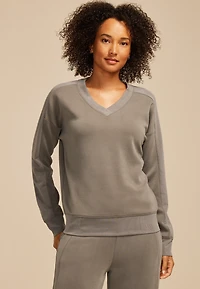 Scuba Knit V Neck Sweatshirt