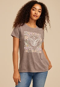 Floral Butterfly Classic Fit Graphic Tee