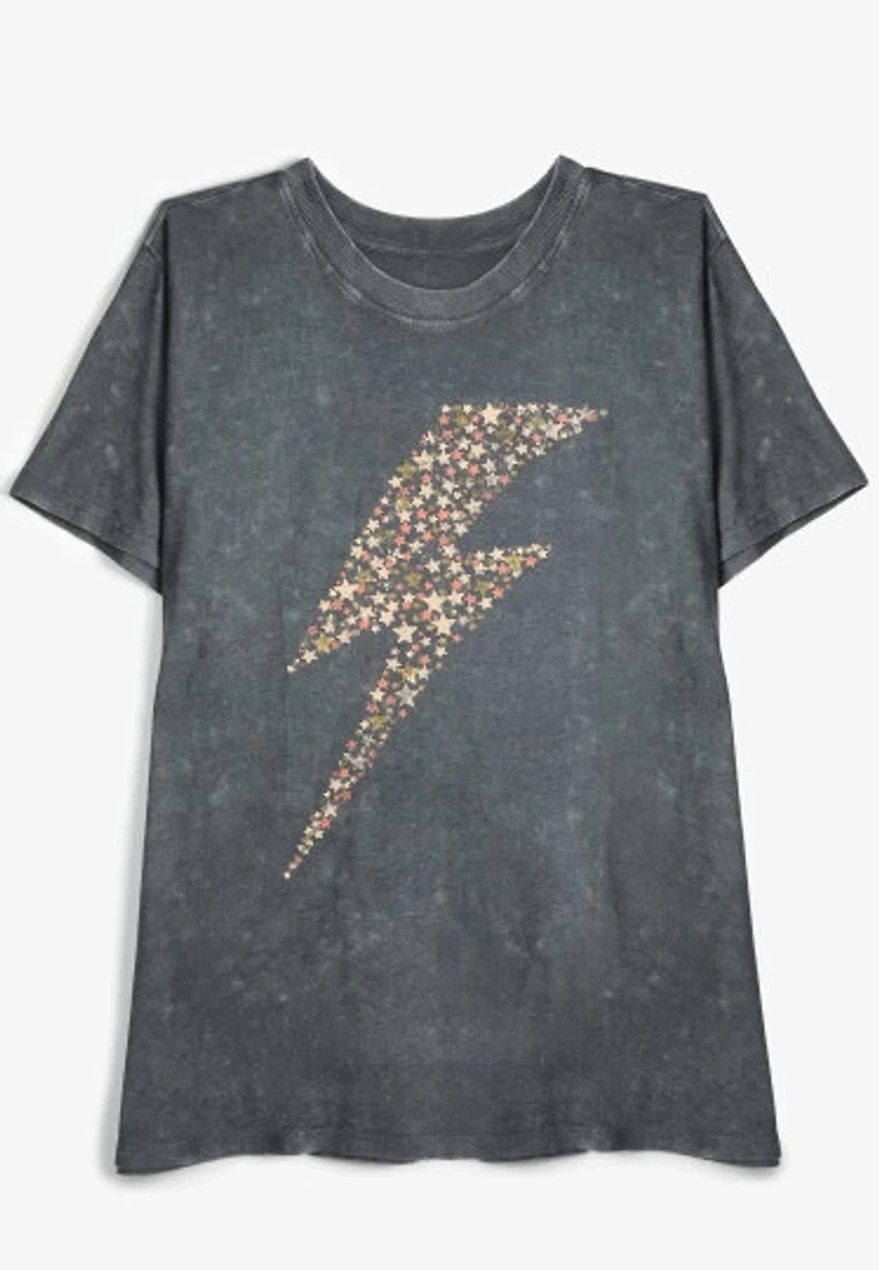 Plus Star Lightning Bolt Oversized Fit Graphic Tee