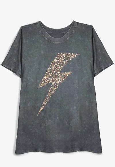 Plus Star Lightning Bolt Oversized Fit Graphic Tee