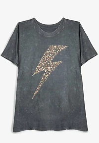 Plus Star Lightning Bolt Oversized Fit Graphic Tee