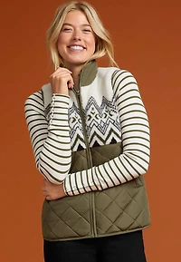 Fair Isle Sherpa Quilted Vest