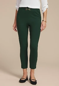 Gold Buckle Ponte Pull On Skinny Pant