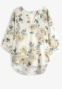 Plus Atwood Floral Flutter Sleeve Blouse