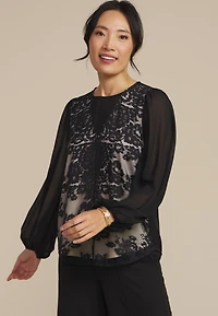 Floral Lace Long Sleeve Blouse