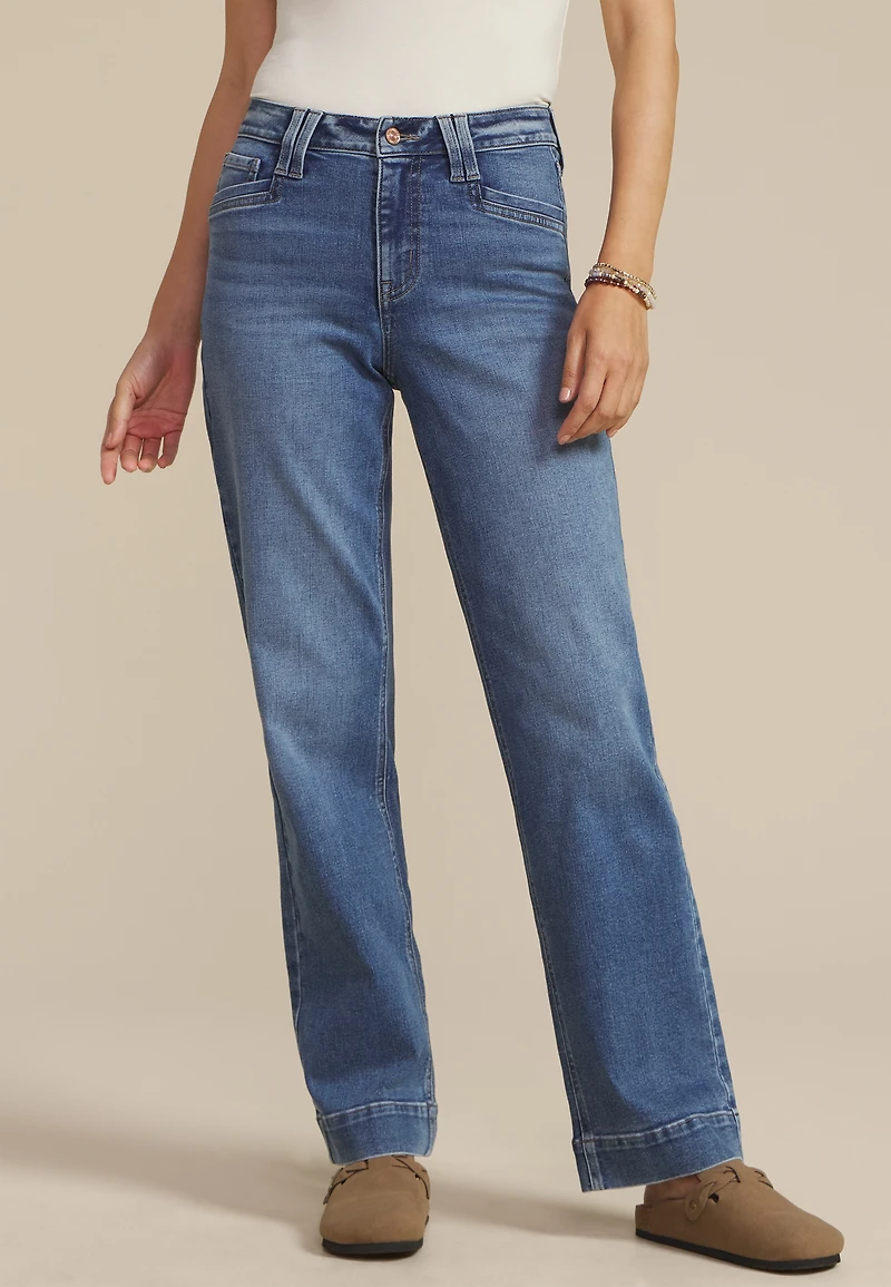 m jeans by maurices™ High Rise Slant Pocket Wide Leg Jean