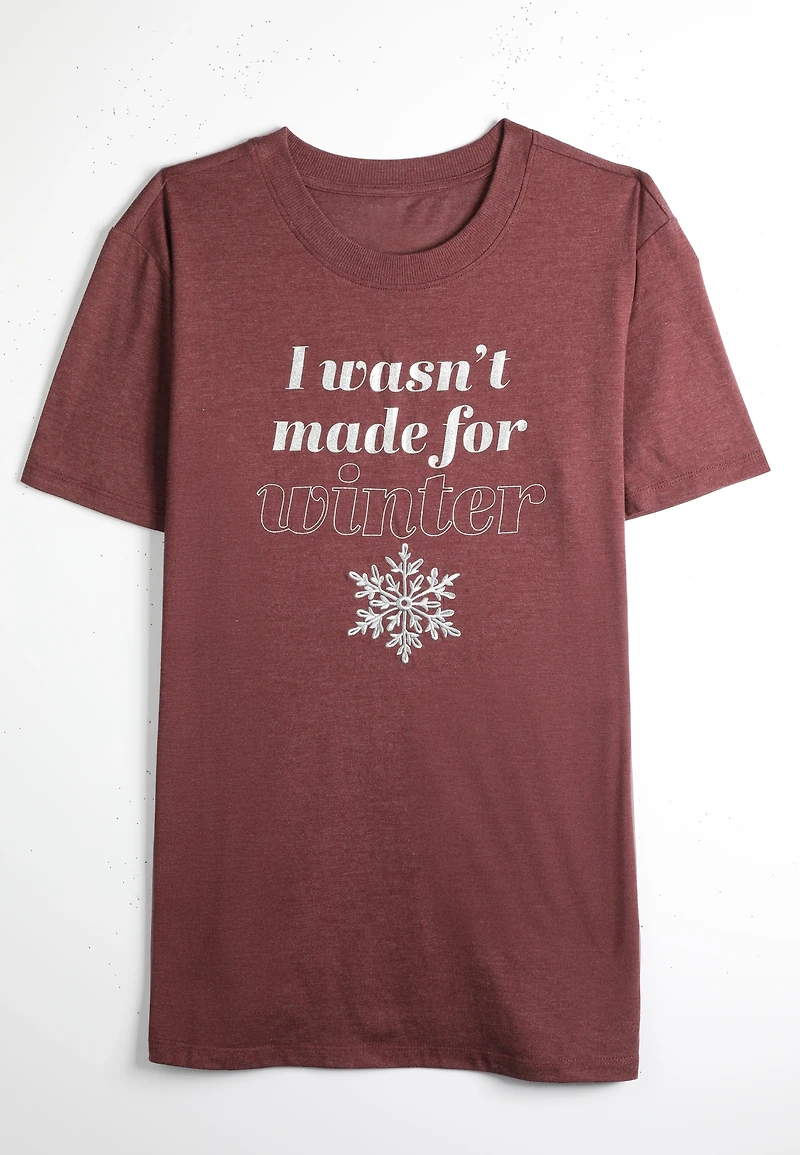 Plus I Wasnt Made For Winter Oversized Fit Graphic Tee