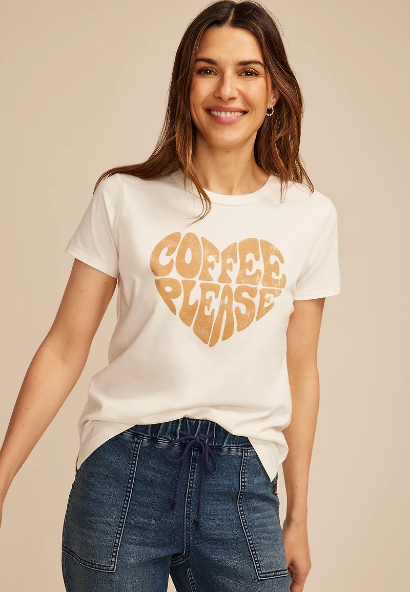 Coffee Please Classic Fit Graphic Tee