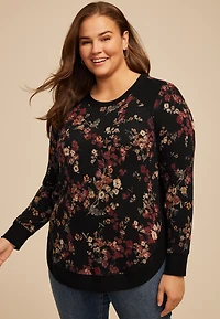 Plus Haven Floral Round Hem Tunic