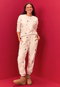 Holiday Embroidered  Jogger