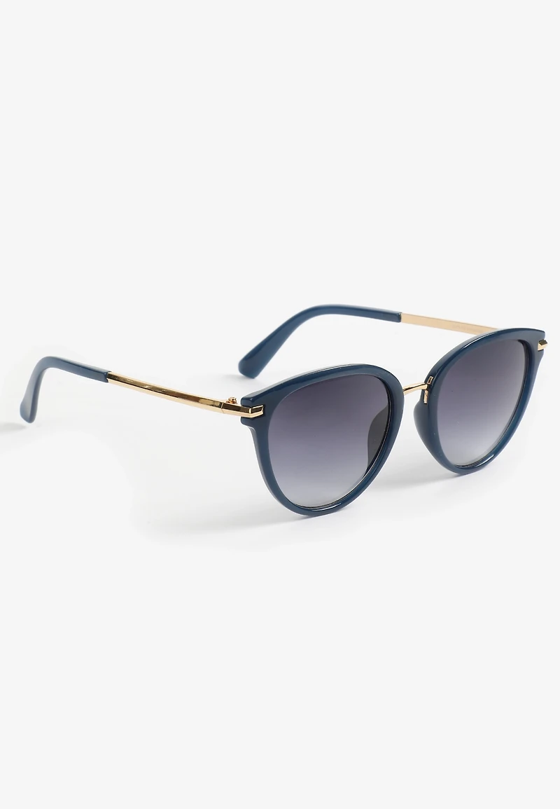 Navy Round Sunglasses