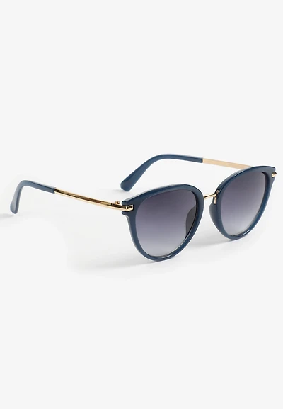Navy Round Sunglasses
