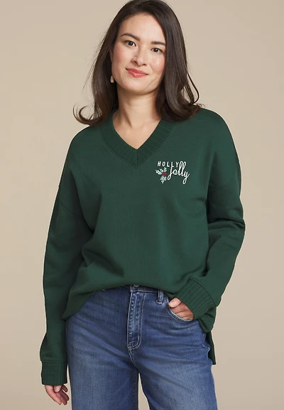 Willowsoft Holly Jolly Relaxed Fit Sweatshirt