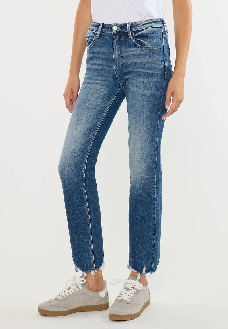 KanCan™ High Rise Raw Hem Straight Jean