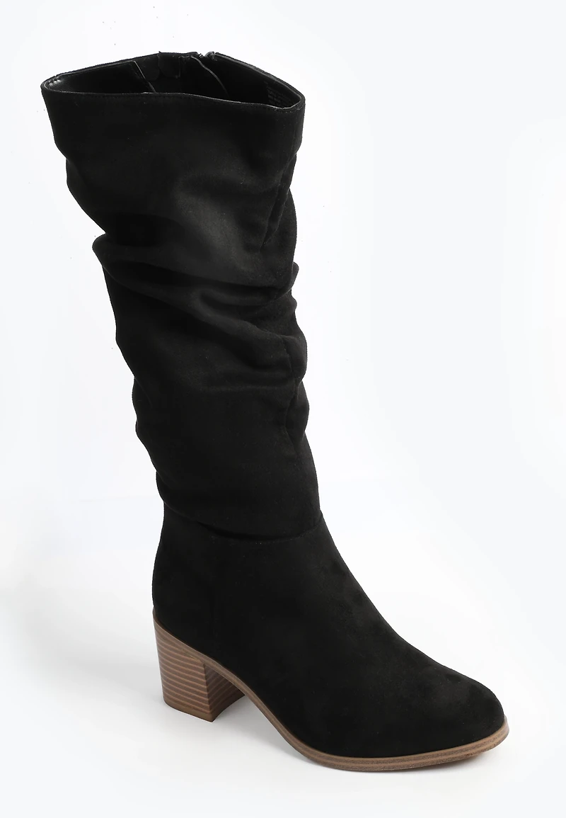 SuperCush Lydia Faux Suede Block Heel Tall Boot