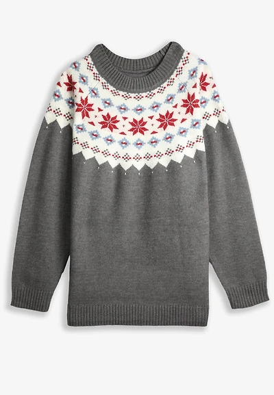 Plus Fair Isle Crew Neck Sweater
