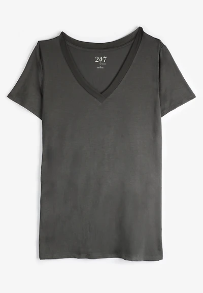24/7 Mesh Trim V Neck Tee