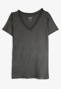 24/7 Mesh Trim V Neck Tee