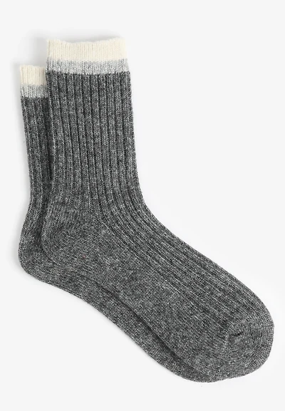 Neutral Knit Boot Crew Socks