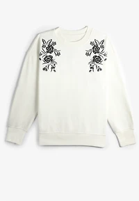 Studio Y Floral Embroidered Sweatshirt