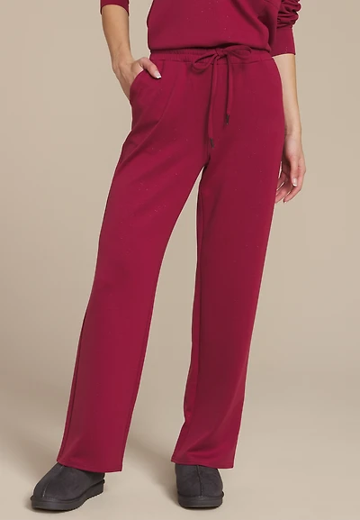 Sparkle Scuba Knit Wide Leg Sweatpants