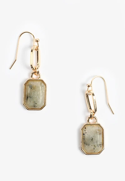 Genuine Stone Link Drop Earrings
