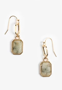 Genuine Stone Link Drop Earrings