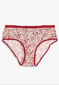 True Stretch Jersey Red Floral Hipster Panty