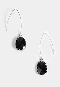 Faux Onyx Stone Drop Earrings