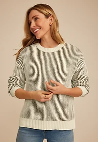 Striped Plaited Sweater