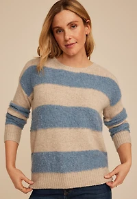 Blue Teddy Striped Sweater