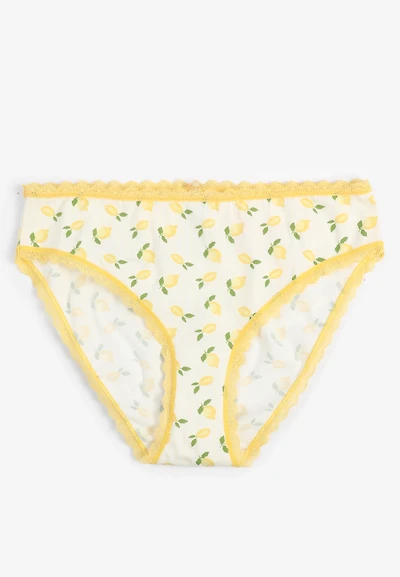 Simply Comfy Lemon Print Bikini Panty