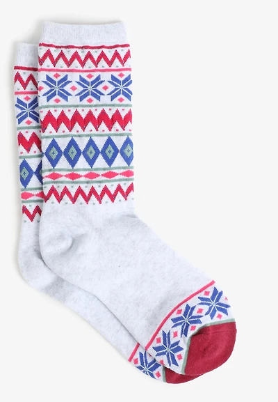 Bright Fair isle Crew Socks