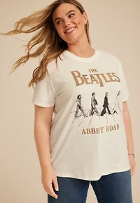 Plus Beatles Oversized Fit Graphic Tee