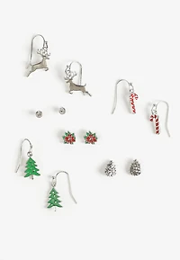 6 Pack Festive Christmas Earring Set