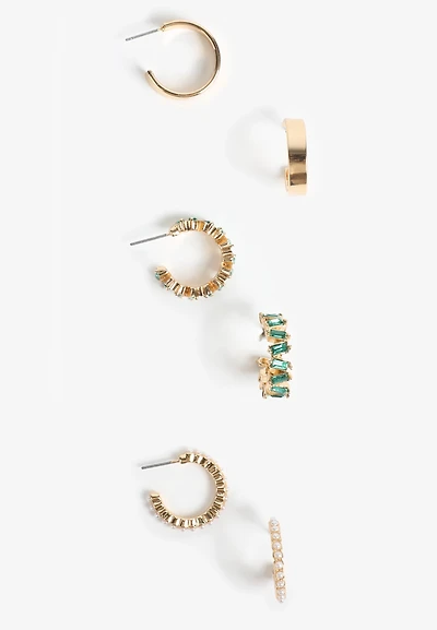 3 Pack Gold Earring Set