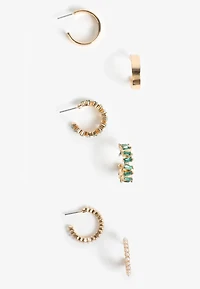 3 Pack Gold Earring Set