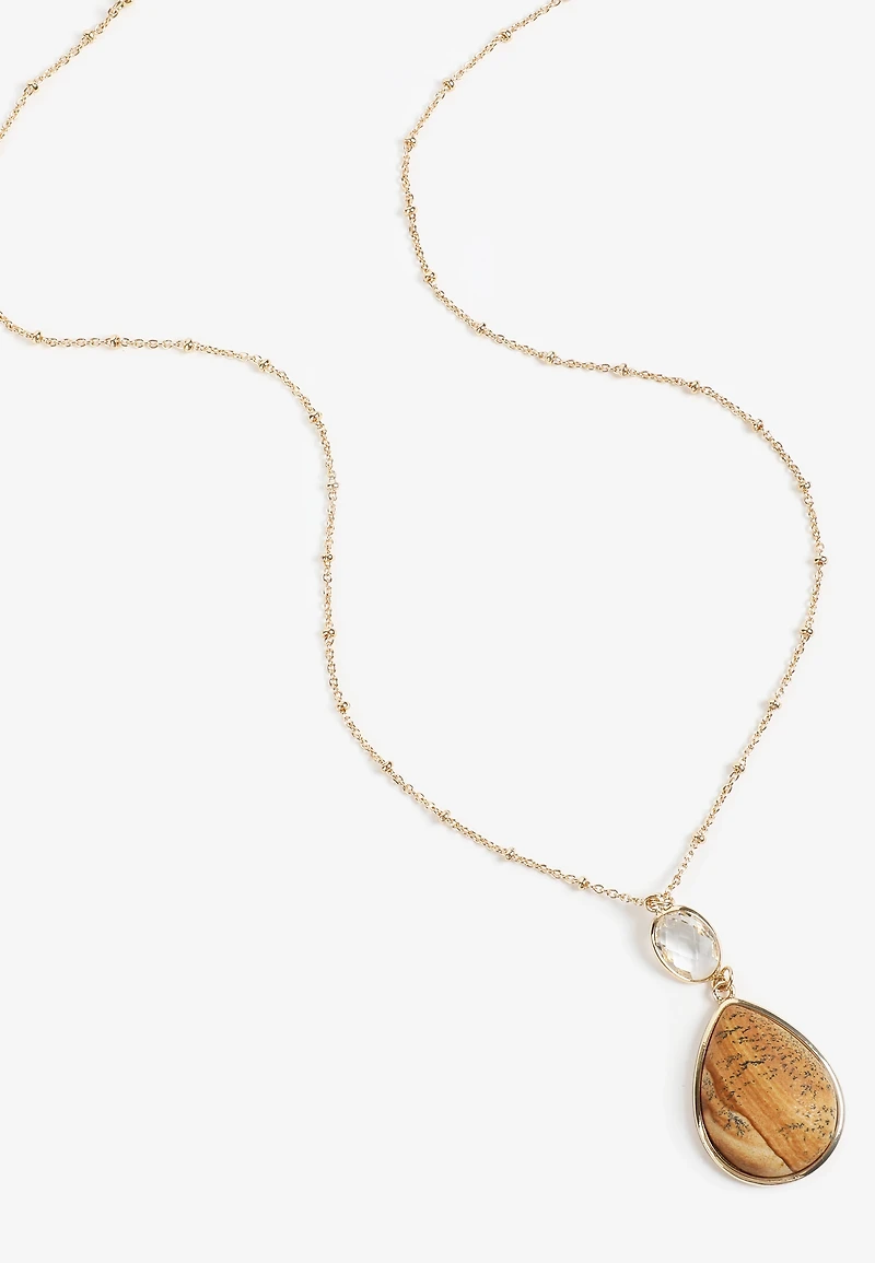 Semi Precious Stone Pendant Necklace